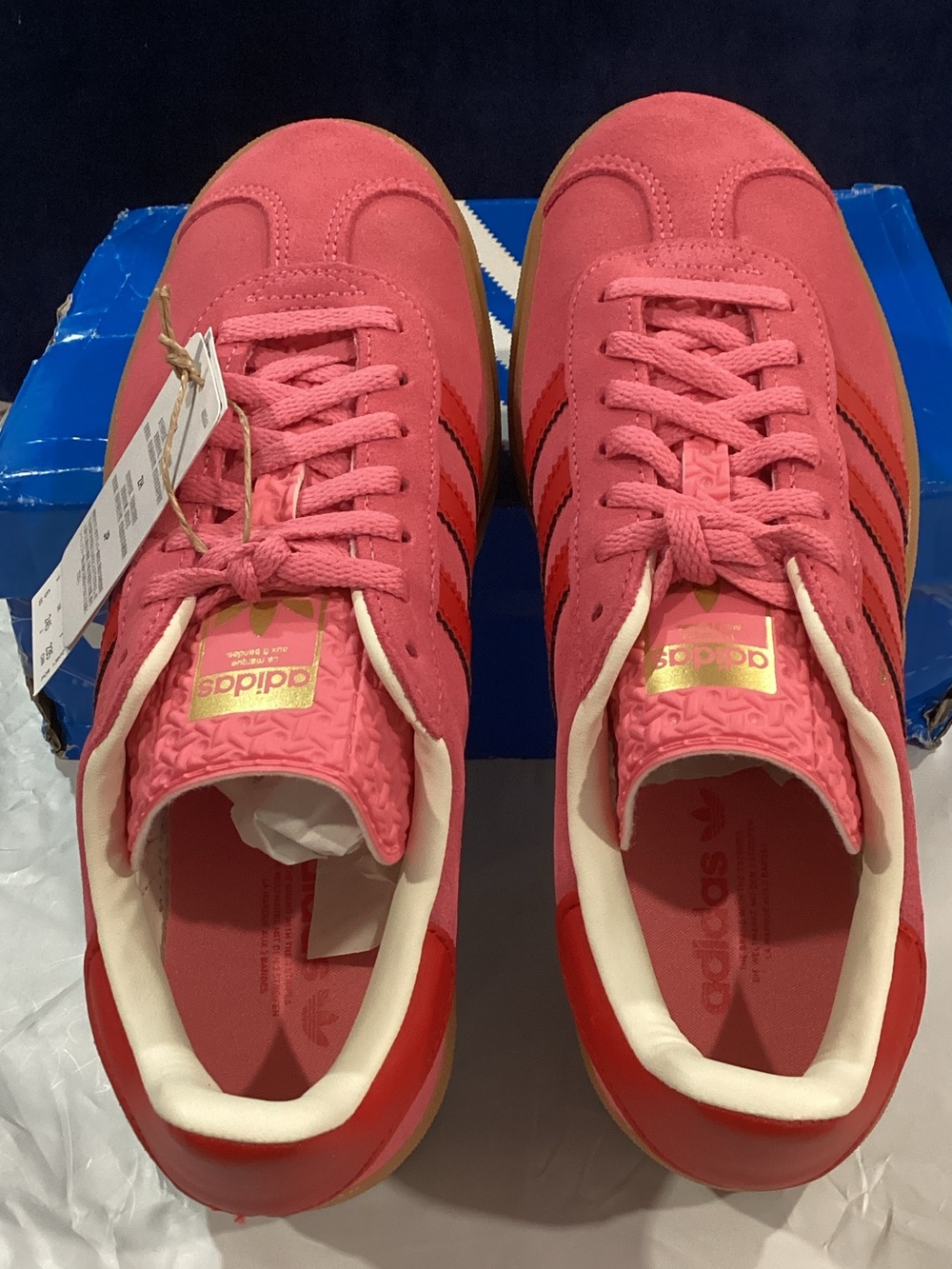 Adidas Gazelle Bold J Pink Red Gum Platform Sneakers Size 6Y / Women’s 7.5 - Picture 5 of 8